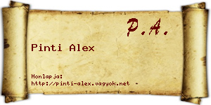 Pinti Alex névjegykártya